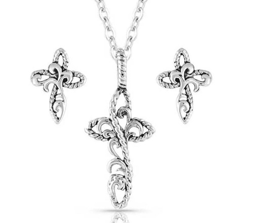 Montana Silversmiths Hold Steady Faith Cross Jewelry Set
