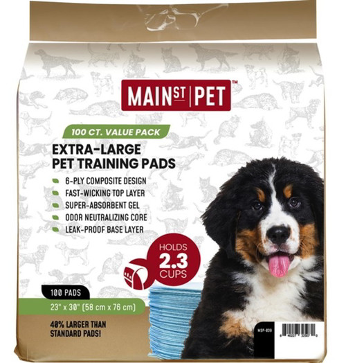 Main St. Pet Training Pads 23" X 30"- 100 Count