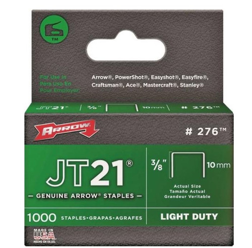 Arrow #276 Light Duty 3/8" Narrow Staple