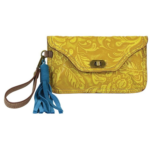 CatchFly Gold Tooled Small Clutch