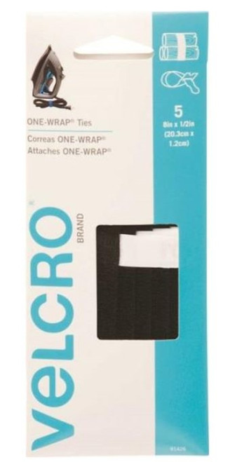 Velcro One-Wrap 91426 Adjustable Reusable General Purpose Strap - 1/2 In W X 8 In L - Black