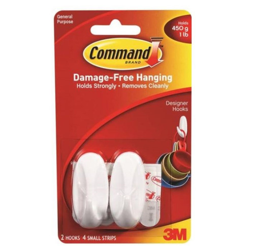 3M - Command 17082 Micro Hook - 1-3/16 In L X 7/8 In W X 1/2 In H - White