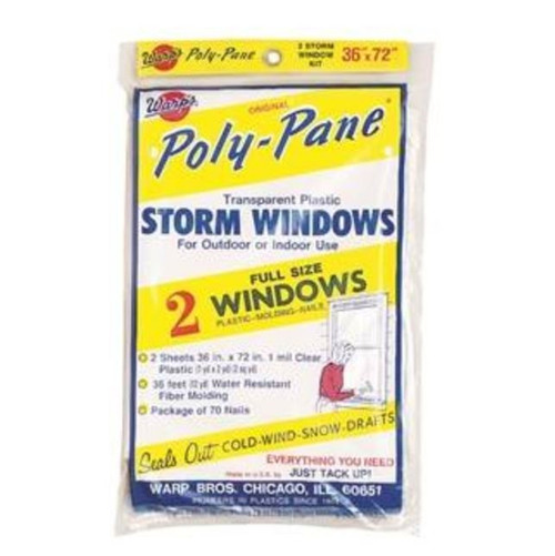 Warp's Poly-Pane 2P-24 Storm Window Kit - 72 X 36 In X 1 Mil