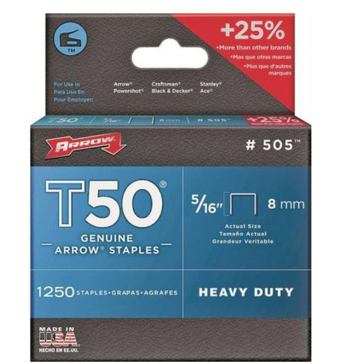 Arrow 3/8" x 5/16" Heavy Duty Crown Staple