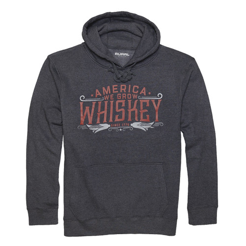 Rural Cloth Mens Charcoal America We Grow Whiskey Pullover