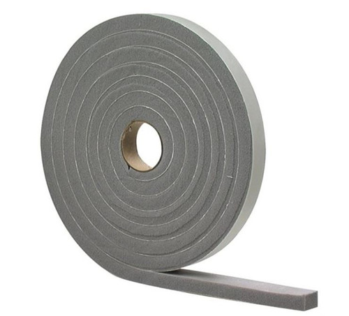 Orgill - M-D Closed-Cell Self-Adhesive Weatherstrip, 3/8 In W X 17 Ft L X 3/16 In T, Grey
