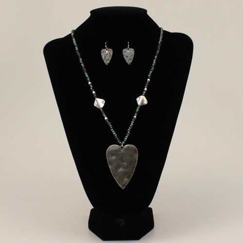 Blazin Roxx Blue & Grey Shimmery Beads Jewelry Set