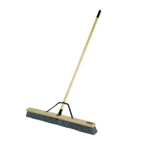 Rubbermaid 3" L Trim Gray Bristle Push Broom