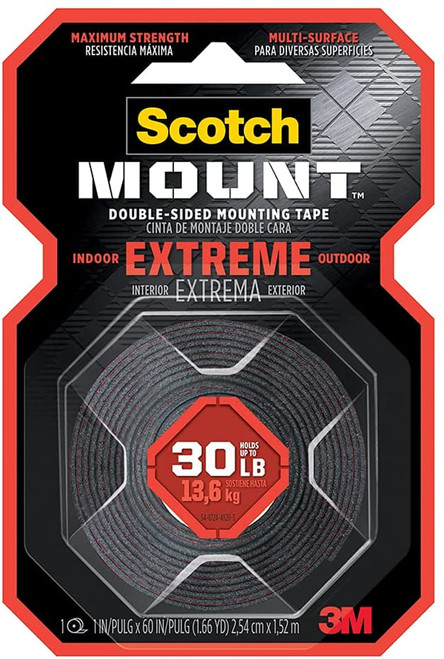 Scotch Extreme Double-Sided Mounting Tape- 1in X 60in