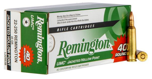 Remington UMC 22-250 Remington 45 GR Jacketed Hollow Point 40 Rounds