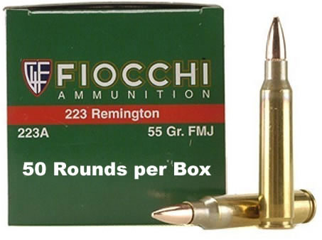 Fiocchi .223 Remington Full Metal Jacket 55 Gr Ammo