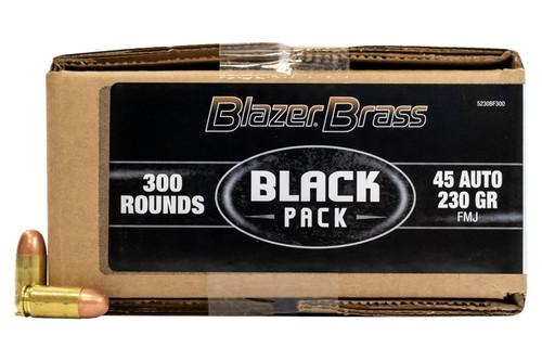 Blazer Brass 45 Auto 230 Grain FMJ 300 Rounds Black Pack