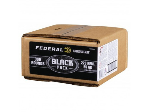 Federal American Eagle 223 REM 55 Grain FMJ BT 300 Rounds Black Pack