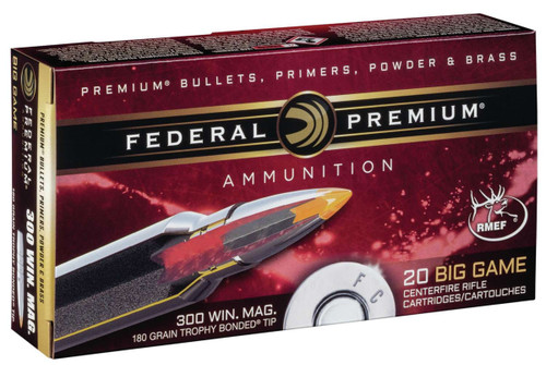 Federal Premium .300 Win Mag 180Gr Trophy Bonded Tip- 20 Rounds