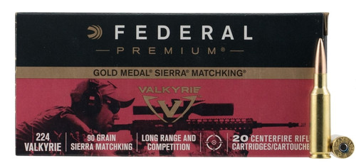 Federal 224 Valkyrie Gold Medal Hollow Point 20 Count Box