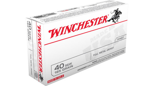 Winchester USA .40 S&W 165Gr FMJ Centerfire Pistol Ammo