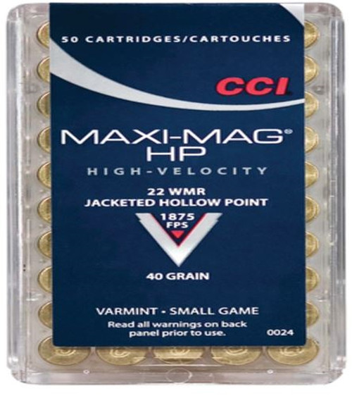 CCI .22 Winchester Magnum Rimfire 40 Grain Jacketed Hollow Point