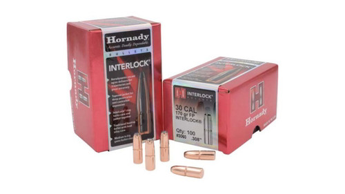 Hornady .30 Cal 170 Grain Flat Point .308 in Diameter - 100 Rds