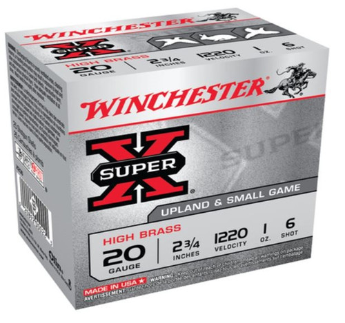 Winchester Super-X High Brass 20 Gauge - 2.75 Inch - 1220 FPS - 1 Ounce - 6 Shot