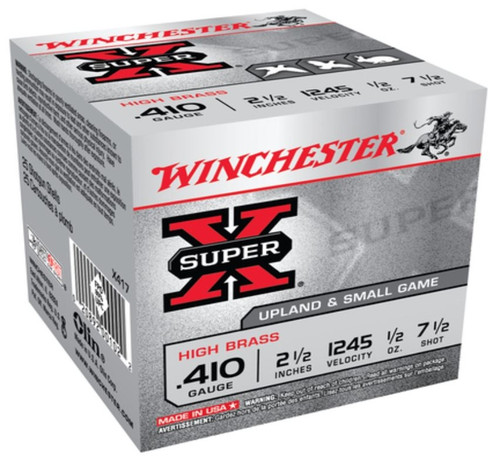 Winchester Super-X High Brass .410 Gauge - 2.5 Inch - 1245 FPS - .5 Ounce - 7.5 Shot
