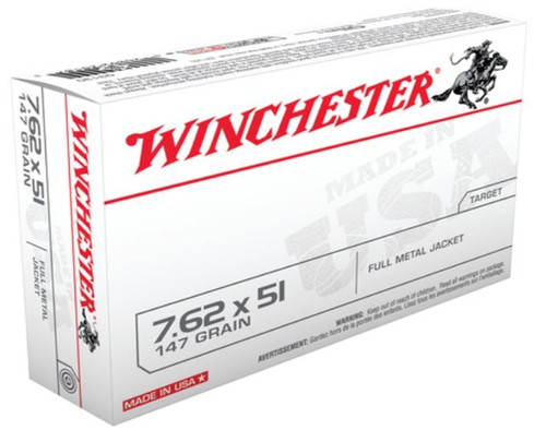 Winchester USA Brand .308 Winchester/7.62x51mm NATO 147 Grain Full Metal Jacket