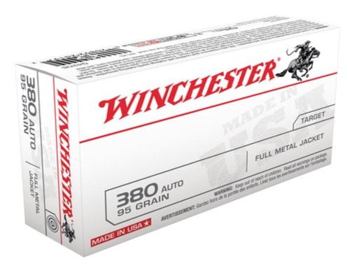 Winchester USA Brand .380 ACP 95 Grain Jacketed Hollow Point - 50 Per Box