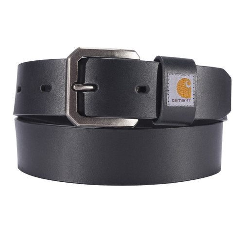 Carhartt Mens Black Leather Saddle Belt