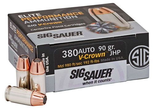 Sig Sauer .380 ACP 90Gr JHP Ammo