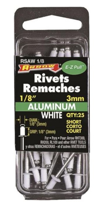 Arrow 1/8" x 4" Aluminum Short Pop Rivet - 25 Pack