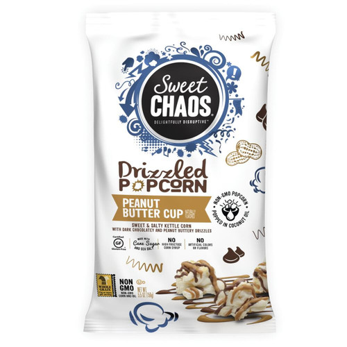 Sweet Chaos Peanut Butter Cup Drizzled Popcorn