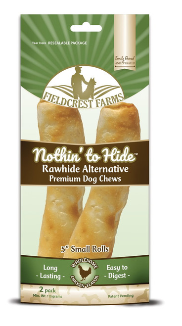 Fieldcrest Farms Nothin' To Hide Rawhide Alternative Small Roll 5" Chicken Flavor Natural Chew