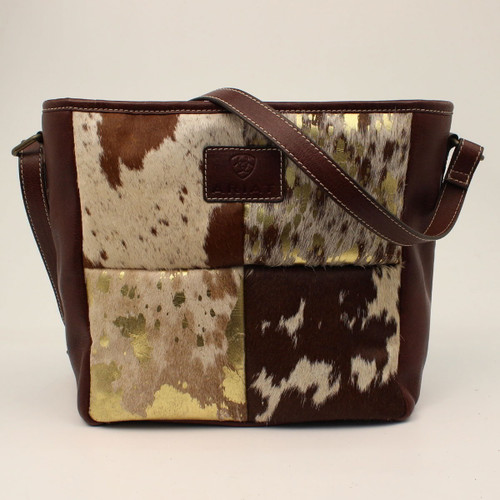 Ariat Savannah Collection Brown Calf Hair Messenger Bag