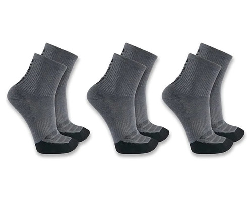 Carhartt Force Mens Midweight Logo Short Crew Sock - 3 Pack