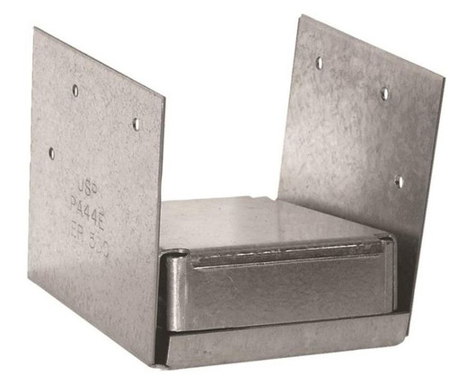 USP 2-Sided Zinc Plated Steel Post Anchor - 4" x 4"