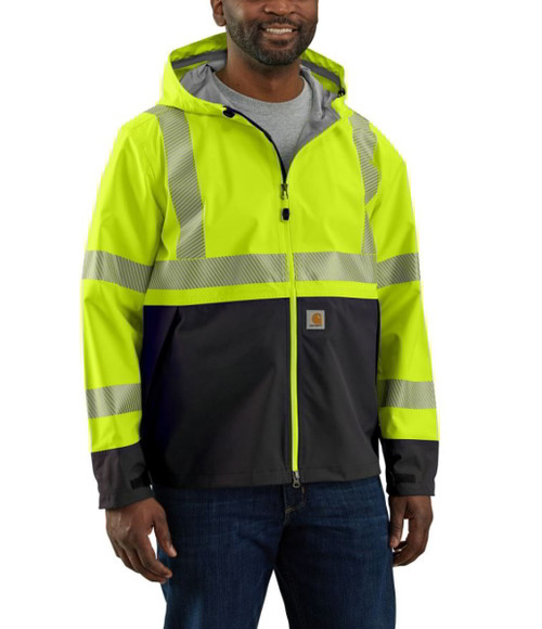 Carhartt Mens High-Visibility Storm Defender Loose Fit Midweight Class 3 Jacket