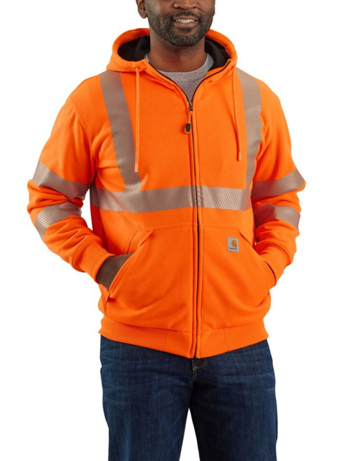 Carhartt Mens Brite Lime Hi-Vis Rain Defender Loose-Fit Midweigh