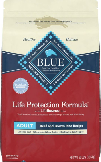 Blue Buffalo Life Protection Formula Adult Beef & Brown Rice Recipe Dry Dog Food - 30 lb Bag