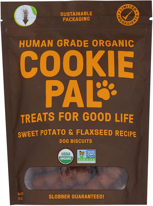 Cookie Pal Organic Sweet Potato & Flaxseed Dog Treats- 10oz Bag