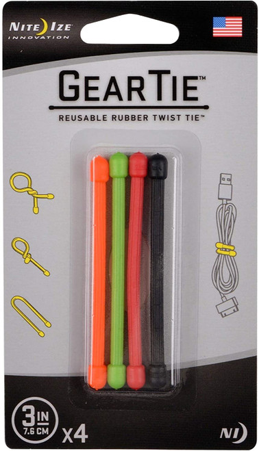 Nite Ize Gear Tie Reusable Rubber Twist Tie 3"