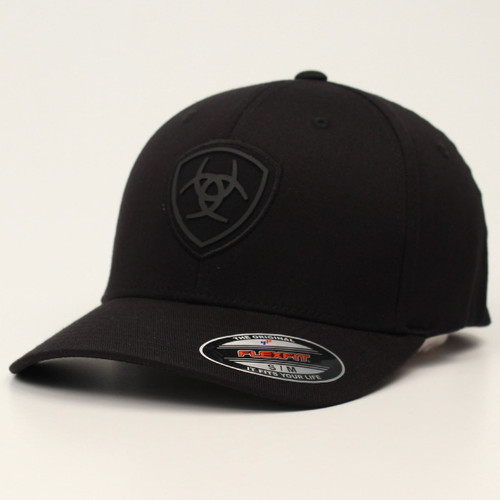 Ariat Mens Black Shield Logo FlexFit Cap