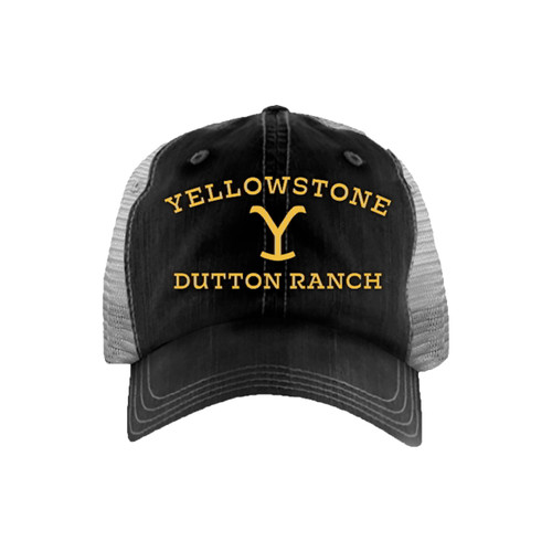 Yellowstone Black and Grey Dutton Ranch Trucker Hat