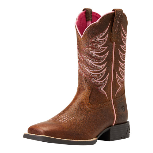 Ariat Girls Rowdy Brown Firecatcher Square Toe Boots