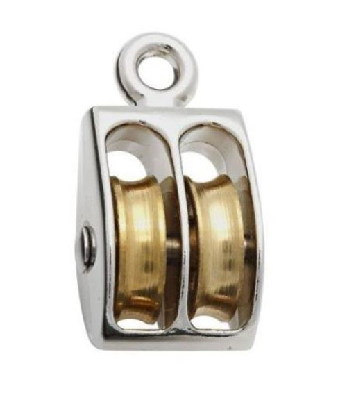 National Hardware 1" Double Pulley - Nickel