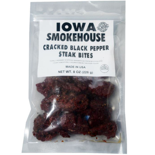 Iowa Smokehouse Cracked Black Pepper Steak Bites- 8oz Bag