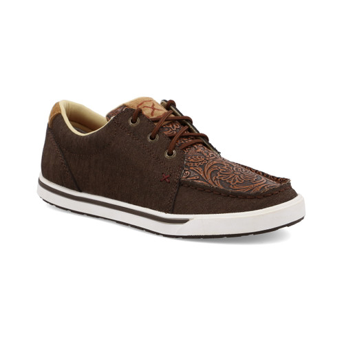 Twisted X Womens Brown Tooled Casual Moc Toe Kicks