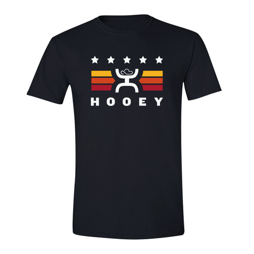 Hooey Mens Black Short Sleeve Retro Stripe T-Shirt
