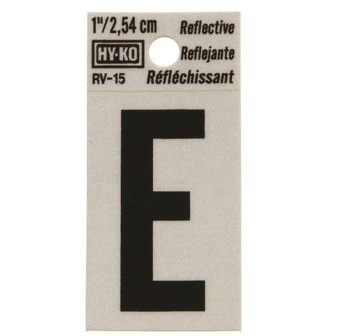 Hy-Ko RV Reflective Self-Adhesive Weather Resistant House Letter 1" - E