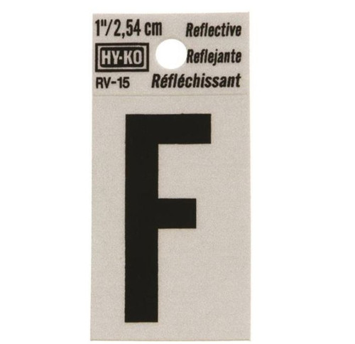 Hy-Ko RV Reflective Self-Adhesive Weather Resistant House Letter 1" - F