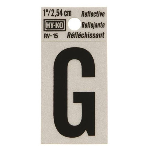 Hy-Ko RV Reflective Self-Adhesive Weather Resistant House Letter 1" - G
