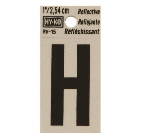 Hy-Ko RV Reflective Self-Adhesive Weather Resistant House Letter 1" - H